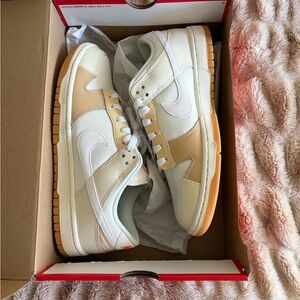 Nike Dunk Low in Cream and Tan